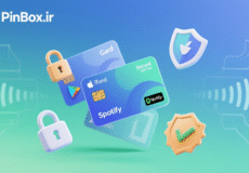 تصویر یک گیفت کارت آیتونز، گوگل پلی و اسپاتیفای با پس زمینه جذاب و مدرن